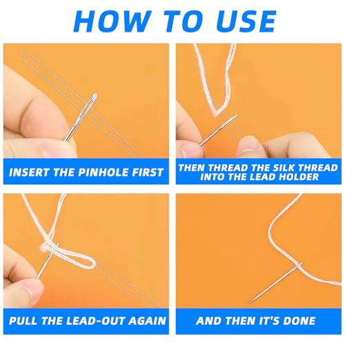 14 PCS Punch Needle Threader Set - Includes 7 Long Needle Threaders for Embroidery, Cross Stitching & DIY Sewing, Plus 7 Small Needle Threaders, Craft Tool Kit for Floss Yarn and Punch Needle Projects