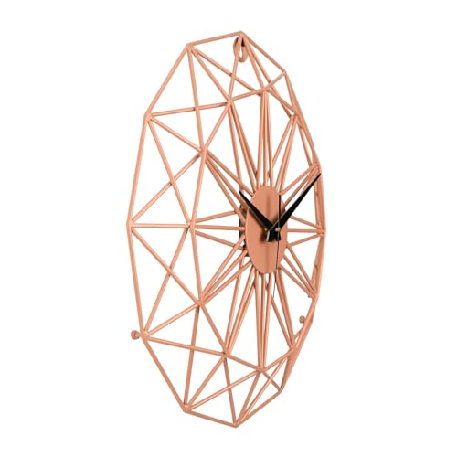 Image of Wakefit Metal Analog Wall Clock Big | 20 Inch | Laser Cut Abstract Home Decor & Gifting Option | for Living Room Study Bedroom & Office Decor | Cirqlo Metal Wall Clock 500 MM Peach