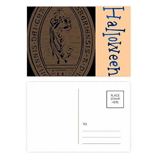 Cartes postales Halloween Holy Baby design minimaliste noir et blanc cartonné