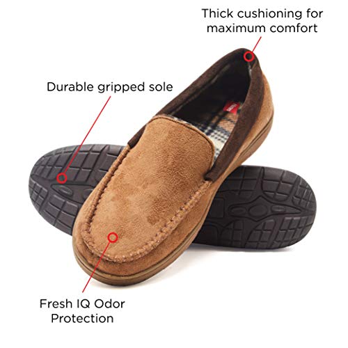 Hanes Boys Moccasin House Shoe With Indoor Outdoor Memory Foam Sole Fresh Iq Odor Protection Slipper, Tan Microsuede, Large Little Kid Us #TOP7