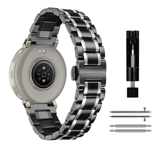 MiKoyi 20mm ���^���o���h Amazfit Active 3 Premium/Active 2 Square/Active2�p �\���b�h�X�e�����X�X�`�[�����X�g�o���h �X�g���b�v ���߉\ �▭�Ȍ����p�o���h Amazfit T-Rex 3 Pr