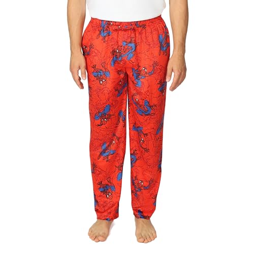 Marvel Mens Pajama Pants, Lounge Bottoms with Drawstring, Ultra-Soft & Comfortable, L