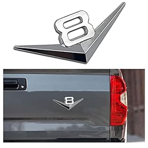2x Metalen V8 Logo Embleem Premium 3D V-8 Motor Badge Auto Sticker Auto Sticker voor SUV Auto Coupe,Zilver