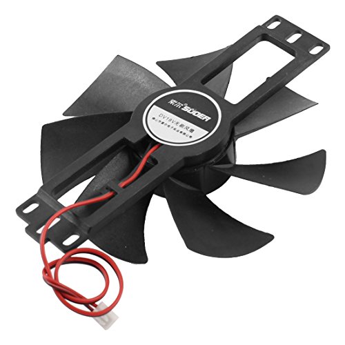 Ruilogod Computadora Negro Plástico VGA Tarjeta Video Sin escobillas Ventilador de enfriamiento DC 18V