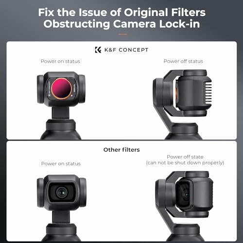 K&F CONCEPT ND/PL Filtersets kompatibel mit DJI Osmo Pocket 3/4, 4er Pack Magnetischer ND8/PL, ND16/PL, ND32/PL, ND64/PL Filter, Osmo Pocket 3 Zubehör, Osmo Pocket 3 Zubehör(Aluminiumrahmen)