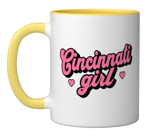Cute Cincinnati Girl Throwback CIN City Mug cerámico amarillo miniatura 1
