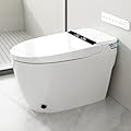 Liyarya Smart Bidet Toilet, Modern Toilet with Built-in Bidet Seat, Auto Open/Close, Tankless Toilet with Foot Sensor Operation, Auto Flush, Remote Control