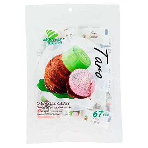 Chewy Fruit Candy Milky Gummy Japanese luk chup Thai dessert Big Pack HAOLIYUAN 100Pcs (Taro)