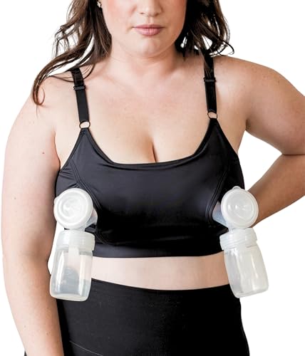 Image of DAVIN & ADLEY Amelia Bralette. Hands Free Pumping Bra | Nursing and Pumping Sports Bra with no Clips, Adjustable. XS-3X