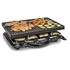 Hamilton Beach Electric Indoor Raclette Table Grill 200 sq in Nonstick Griddle Serves up to 8 People for Parties and Family Fun Includes 8 Warming Trays Black 31612 MX
