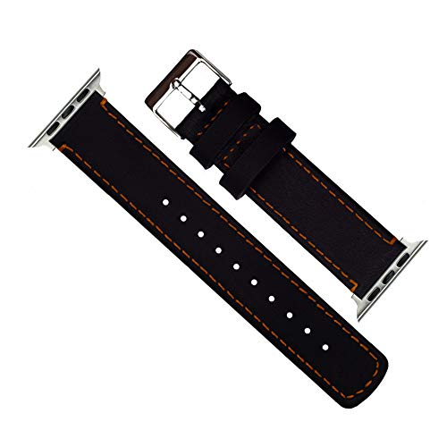 Image of BARTON WATCH BANDS - Top Grain Leather Watch Bands Compatible with Apple Watch Models - 1, 2, 3, 4, 5, 6, 7, 8, 9, 10, SE, Ultra & Ultra 2