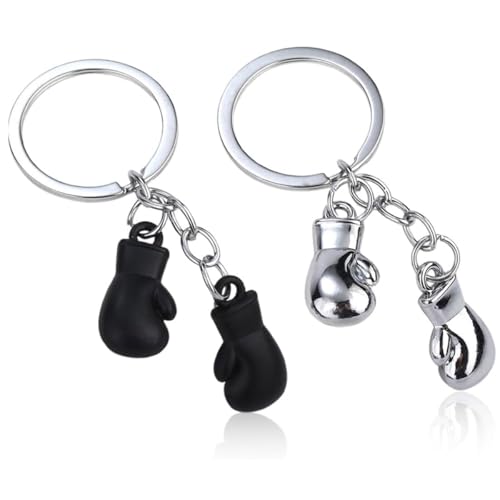 2 Porte-clés Métal Mini Gants de Boxe - Ornements Suspendus de Décoration Intérieure