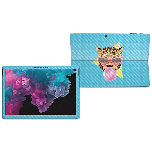 Image of MightySkins Carbon Fiber Skin for Microsoft Surface Pro 6 - Bubble Gum Cheetah | Protective, Durable Textured Carbon Fiber Finish | Easy to Apply, Remove, and Change Styles | Made in The USA