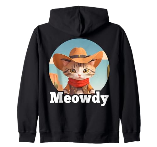 Meowdy Divertente Mashup Tra Meow e Howdy Cat Lover Meme Felpa con Cappuccio