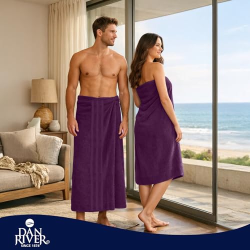 Image of DAN River 2 Pack Bath Sheets Extra Large 35x70, Large Bath Towels for Adults, XL Oversized Heavy Duty Towel Set, 600 GSM 100% Ring Spun Cotton, Soft Quick Dry, Purple Passion