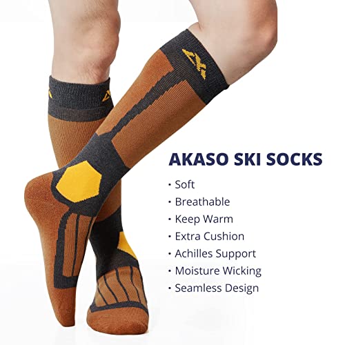 Akaso Warm Wool Ski Socks Mens Women Hiking Socks, Merino Snowboard Socks For Skiing Outdoor Cold Weather  thumb #5
