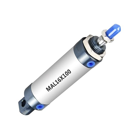 Beduan MAL 16 x 100 Mini cilindro neumático de aire atornillado Varilla de pistón de doble acción 0.630 in diámetro 3.937 in (1 unidad)