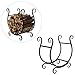 MyGift Scrollwork Firewood Rack, Freestanding Fireside Log Storage Holder, Black