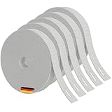 Rollwin 5er Set Rolladengurt 23mm Grau 7 Meter - zuverlässiger Halt und scheuerfest - Maxi Rollladengurt 23 mm Material robust & reißfest und vergilbungsbeständig - für schwerere Rollläden