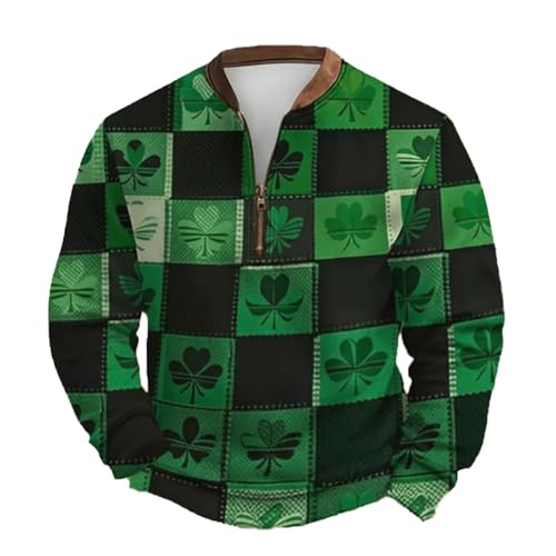 Sweat-shirt à col zippé unisexe, pull sport décontracté à manches longues