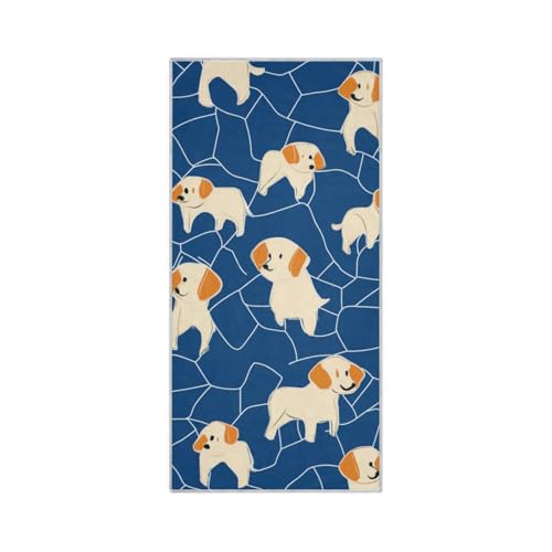 Yoogain Cartoon Cute Dogs Blue Pattern Microfiber Yoga Hand Towels Quick Dry Hand Towel face Cloths washcloths Towels for Gym Sport Hand Towel 30