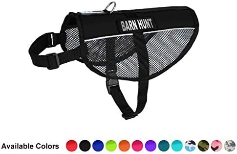 Dogline 17"-21" MaxAire Mesh Vest for Dogs and 2 Removable Barn Hunt Patches, Medium, Black