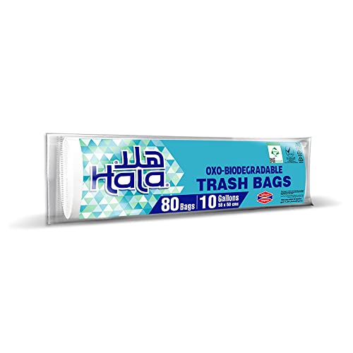 Hala Biodegradable Trash Bags 80-Pieces