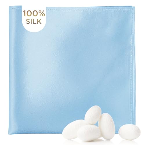 Mansphil PORCKET-LIGHT BLUE-1 Blue Mens Pocket Squares, 100% Silk Handkerchief cover