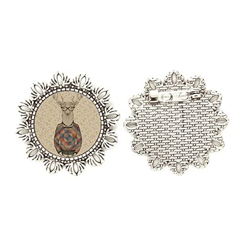 Broche de ciervos y flores plata para lucir en bodas de otoño