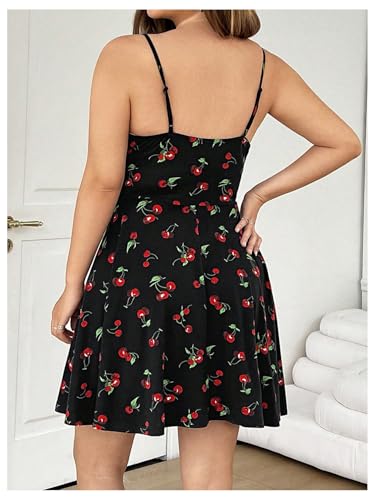 Image of Verdusa Women's Plus Size Floral Summer Dresses Boho Short Sundress Holiday Cami Flowy Dress