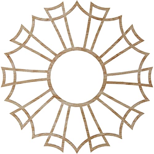 Image of Ekena Millwork 32 inchOD x 11 1 /4 inchID x 1 /4 inchT Augustus Wood Fretwork Pierced Ceiling Medallion, Red Oak