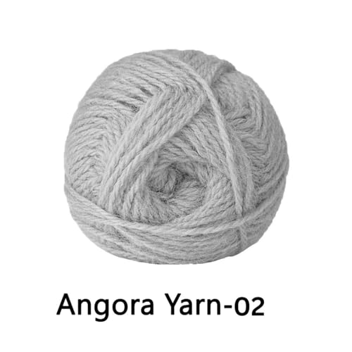 Image of VCR Soft Grey Angora Knitting Yarn, Pack of 1, 100 Grams Hank, 256 Meters Length, 80% Flurry - 20% Acrylic Polyamide Soft Ball for Crochet and Knitting, Suitable for Baby Blankets, Cushion Covers