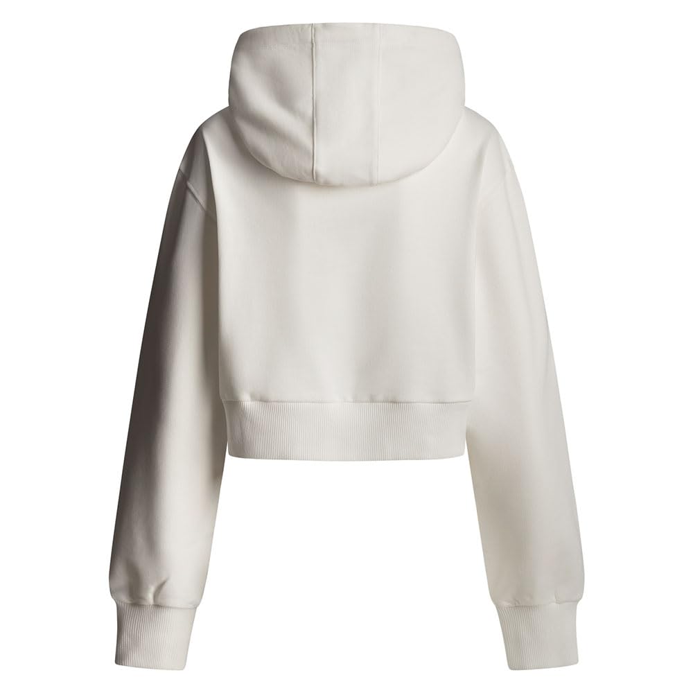 PEPE JEANS Damska bluza z kapturem z logo Cropped, biała (biała), M, Biały (złamana biel), M