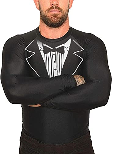 Unisex Funny Tuxedo Compression Long Sleeve Shirt BJJ Rash Guard for Team Training Party3