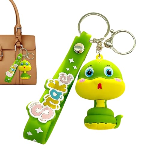 Llavero de serpiente de dibujos animados, colgante de mochila de animales de dibujos animados, colgante de llave de adorno de animales de dibujos animados, dije de serpiente colgante para llaves