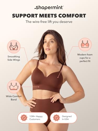 Image of SHAPERMINT Bras for Women - Lingerie Bra, Bralettes for Women with Support, No Underwire Plus Size Bras for Women