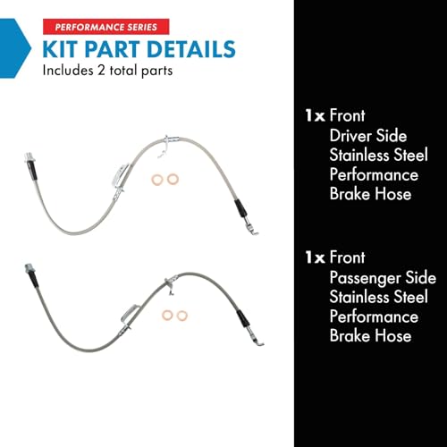 Image of TRQ Front Brake Hose Set Compatible with 2010-2012 Lexus HS250h 2016-2019 Toyota Mirai 2006-2018 RAV4