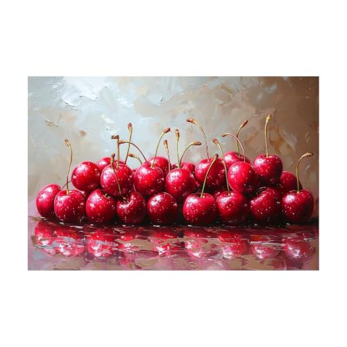 Pintura lienzos decorativos de fruta roja para renovar paredes vacías en la oficina