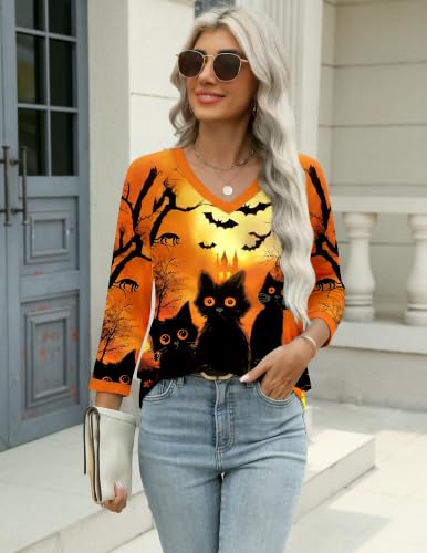 Image of Zeagoo 3 /4 Length Sleeve Womens Tops Casual V Neck Shirts Soft Basic Tees