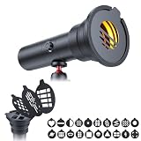 UTEBIT 10W Lumiere Tourche Photo, 4 Couleurs Lampe Torche LED Portable RGB | CRI95+/7500mAh, 20 GOBO Filtres, Eclairage d'Ambiance en Alum, Lumiere Photo Studio pour Natures Mortes, Courtes Vidéos