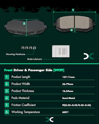 Image of SCITOO D929 D1114 8PCS Front Semi-Metal Rear Ceramic Brake Pad Sets | Fit For Subaru For Forester 2009-2010,For Impreza 2008-2010,For Legacy 2005-2012,For Outback 2005-2012