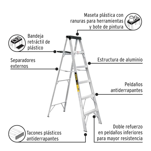 Consejos para Comprar Escaleras de Aluminio Walmart , tabla con los diez mejores. 11 Imagen adicional