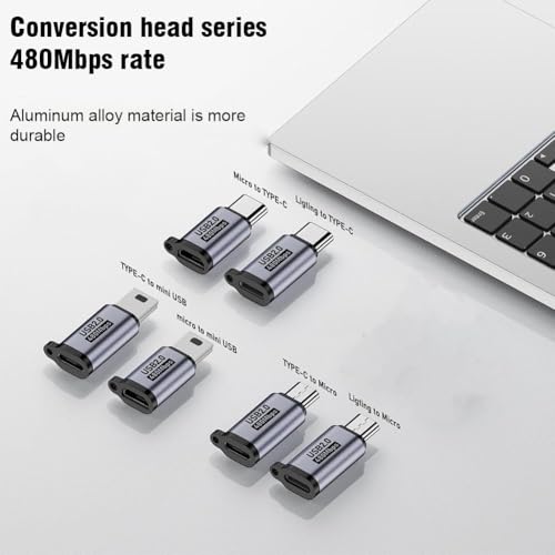 Image of ETZIN USB C to Mini USB Adapter, Type C Female to Mini USB 2.0 Male Convert Connector Support Charge & Data Sync Compatible GoPro Hero 3+, MP3 Players, Dash Cam, Digital Camera,etc-EPL-1174TC