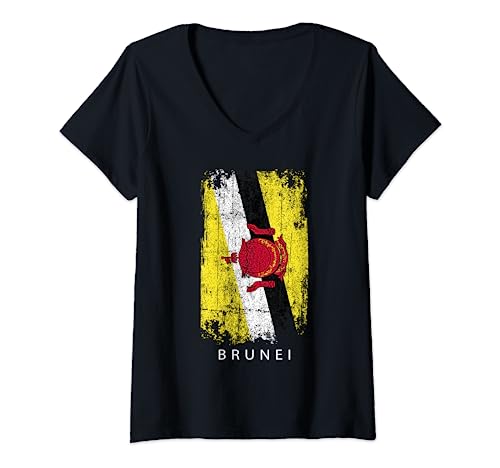 Mujer Brunei Souvenir Design - Bandera de Brunei Camiseta Cuello V