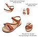 PHIRAMIN Girls Brown Size 13 Sandals - Toddler Girl Summer Dress Floral Shoes for Party Wedding School