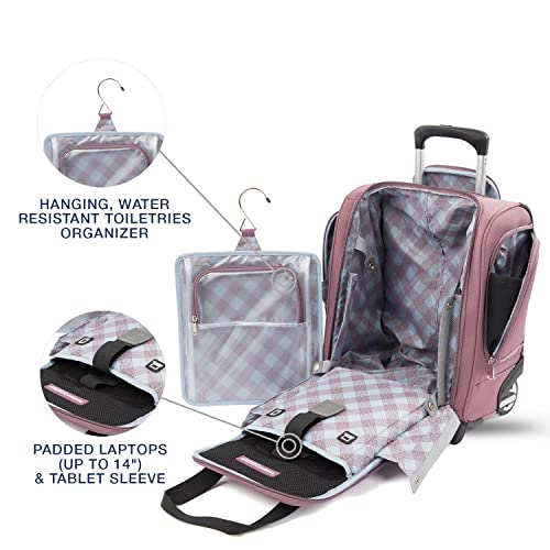 Image of Travelpro Maxlite 5 | Rolling Underseat Bag, Dusty Rose Pink, 15-Inch, Maxlite 5 Rolling Underseat Compact Carry-on Bag