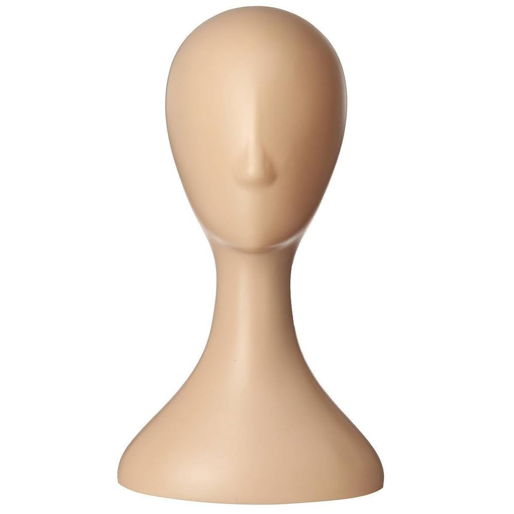 Wharick Testa di manichino in plastica professionale, resistente modello da donna, display per parrucca, busto maschile, maschera per capelli Pelle