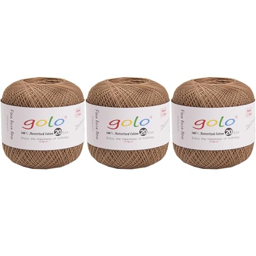 Image of golo 3 Balls Crochet Thread Size 20 Embroidery Thread Crochet Yarn for Hand 736