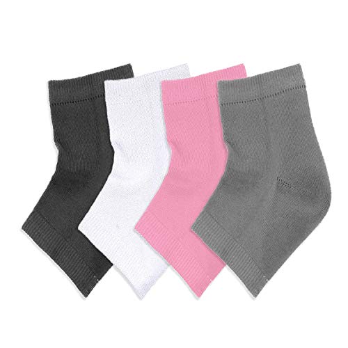 Pinkiou Gel Cracked Heel Socks Open Toe Socks Plantar Fasciitis insole Open Toe Socks Moisturizing Soft Compression Day Night Pain Relieve Feet Care (4in1)