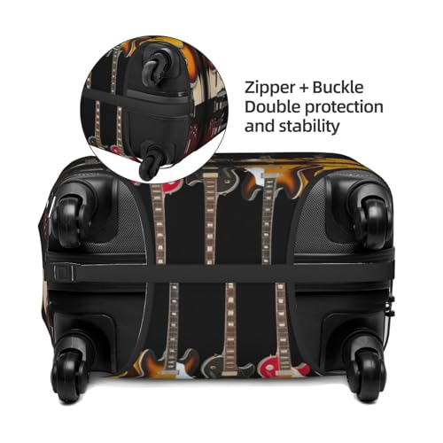 Electric Guitar Print Luggage Suitcase Cover Protector Luggage Washable Covers With Concealed Zipper4